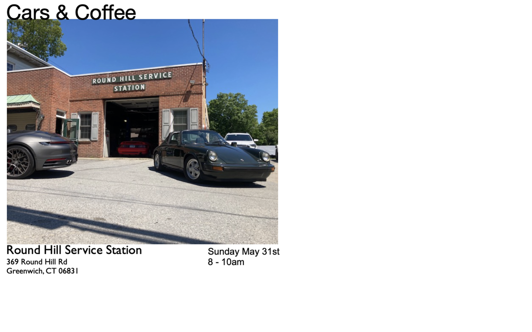 Cars and Coffeee Roundhill